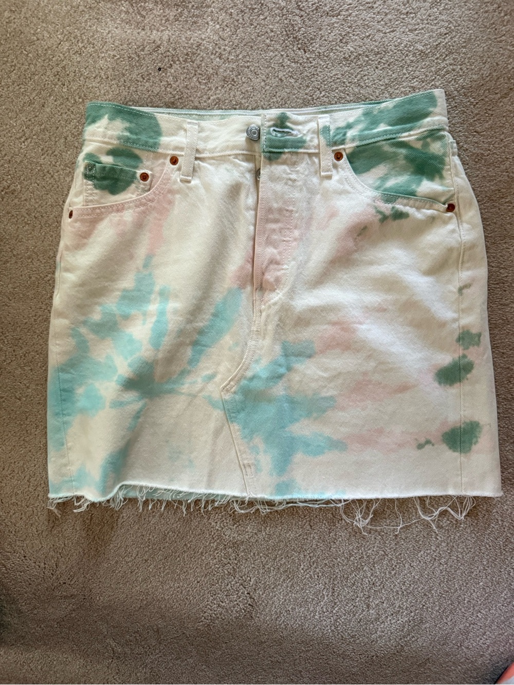 Levi’s size 29 Tie-Dye Pastel Denim Mini Skirt